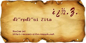 Árpási Zita névjegykártya