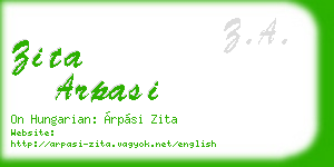 zita arpasi business card