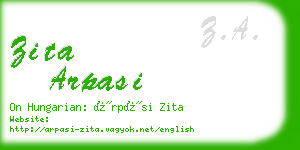 zita arpasi business card